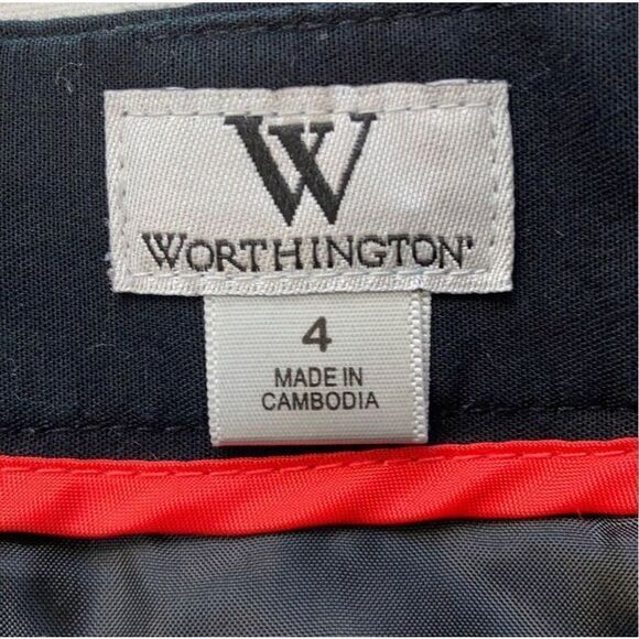 Worthington Black Pencil Skirt With Snap Button Detail Size 4 - Picture 5 of 11